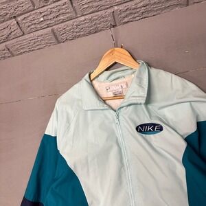 Nike Colorblock Track Jacket Windbreaker Teal Mint Blue Men's Size M